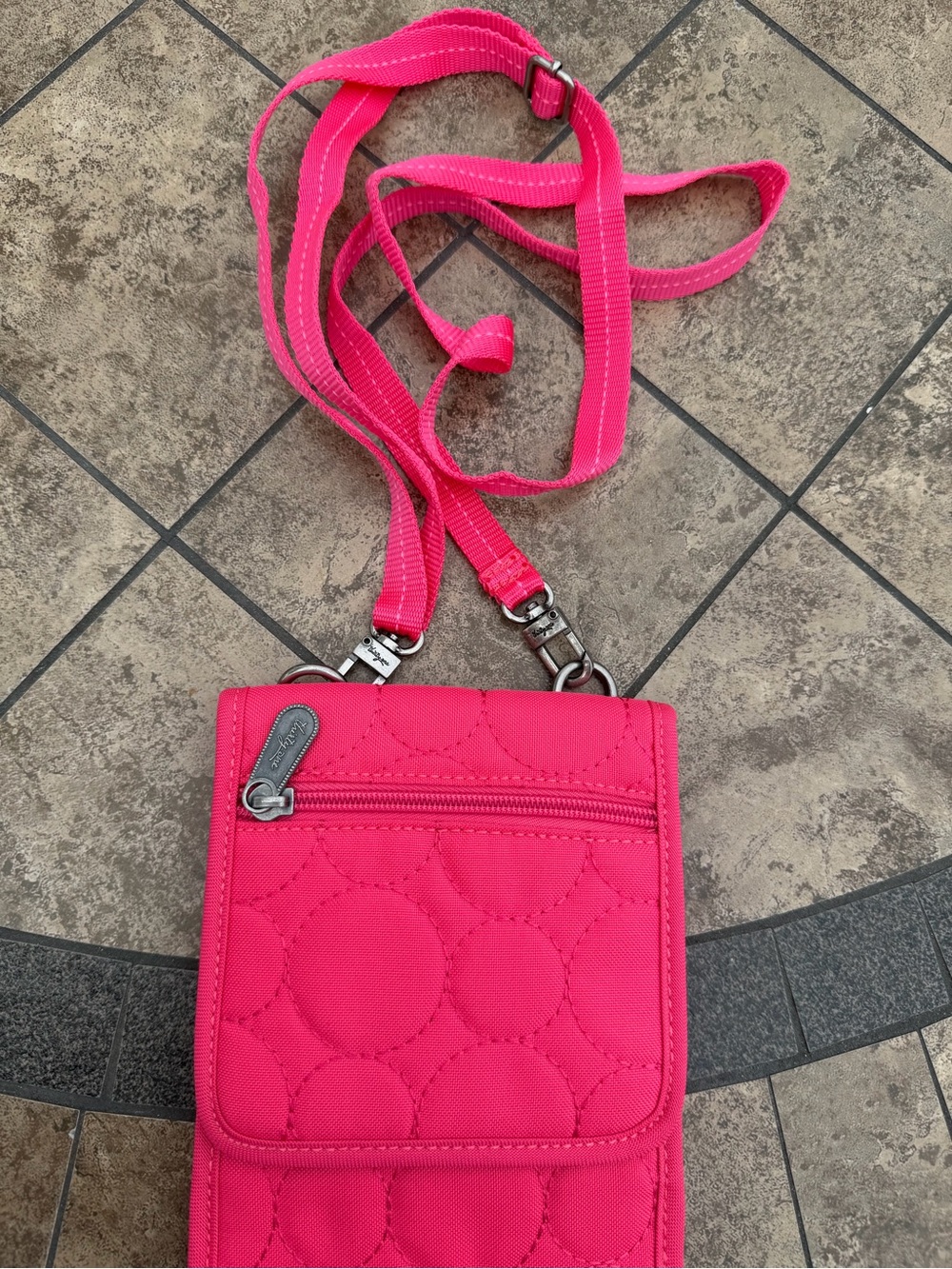 Thirty-one vary you mini quilted pink crossbody